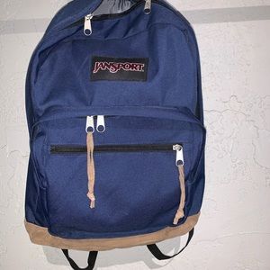 Jansport Navy Right Pack Backpack w/ Bottom Suede